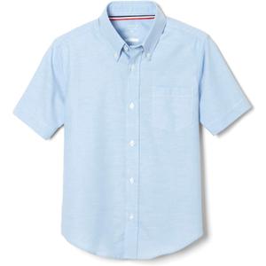 French Toast Boys Short Sleeve Oxford Dress Shirt (Standard & Husky) (Light Blue) 18 Husky
