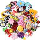 AXEN 60PCS Embroidered Iron on Patches DIY Accessories, Random Assorted Decorative Patches, Cute Sewing Applique for Jackets, Hats, Backpacks, Jeans, 60 Pieces Package