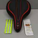 Xmifer Oversized Bike Seat, Comfortable Bike Seat - Universal Replacement Bicycle Saddle - Waterproof Leather Bicycle Seat with Extra Padded Memory Foam - Bicycle Seat for Men/Women (Red)