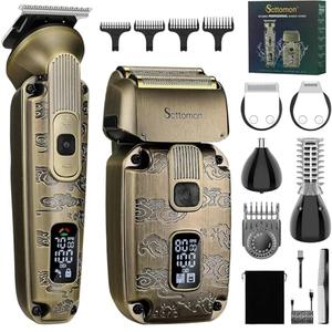 Scttomon Foil Shavers for Men Beard Trimmer Electric Razor for Men Bald Head Hair Shaving Kit Cordless Waterproof