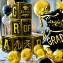 KatchOn, Black and Gold Graduation Balloon Box - 4 Boxes | Black and Gold Grad Decoration Box | Graduation Party Decorations | Grad Party Decorations 2025, Graduation Decorations 2025 | Class of 2025