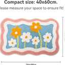 Soft Floral Bathroom Rugs Cute Bath Mat Absorbent Long-Lasting, Microfiber for Shower, Tub, Floor, Bathroom,Sink,Non-Slip Colorful and Flowers Decor Trendy Machine Washable Bath Mats,16x24 in