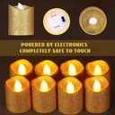 Honoson 24 Pack Gold Candles Party Decoration Flameless LED Tea Light Battery Operated Candle for Halloween Christmas Valentine Diwali Wedding Table Centerpiece