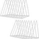 Sooyee Pack of 2 9 Slot White Magazine Holder, Desktop File Sorter Organizer Triangle Bookshelf Decor Home Office