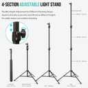 10FT Light Stand, 28mm Heavy Duty Stand with 1/4" 3/8" Mount