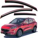 Lightronic Extra Durable Clip-on in-Channel Auto Vent Window Visor, Fits 2020-2026 Ford Escape, UV Protection Rain Guard, Original Wind Deflector, No-Drill Easy Install, Dark Smoke, 4-Pcs