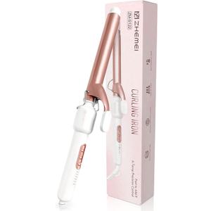 Curling Iron 1 Inch, Travel Curling Iron Dual Voltage, Professional Curling Wand for Long Hair & Medium Hair - Ceramic Coating Barrel, Heats up to 446F, 6 Temps (Rosegold)
