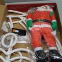 Christmas Decorations Lights Outdoor, 2.8ft LED Christmas Parachute Light with Santa Claus, 8 Modes & Timer Battery Operated Hanging Xmas Lights for Roof Eave Balcony Home Garden Decor (Multicolor)