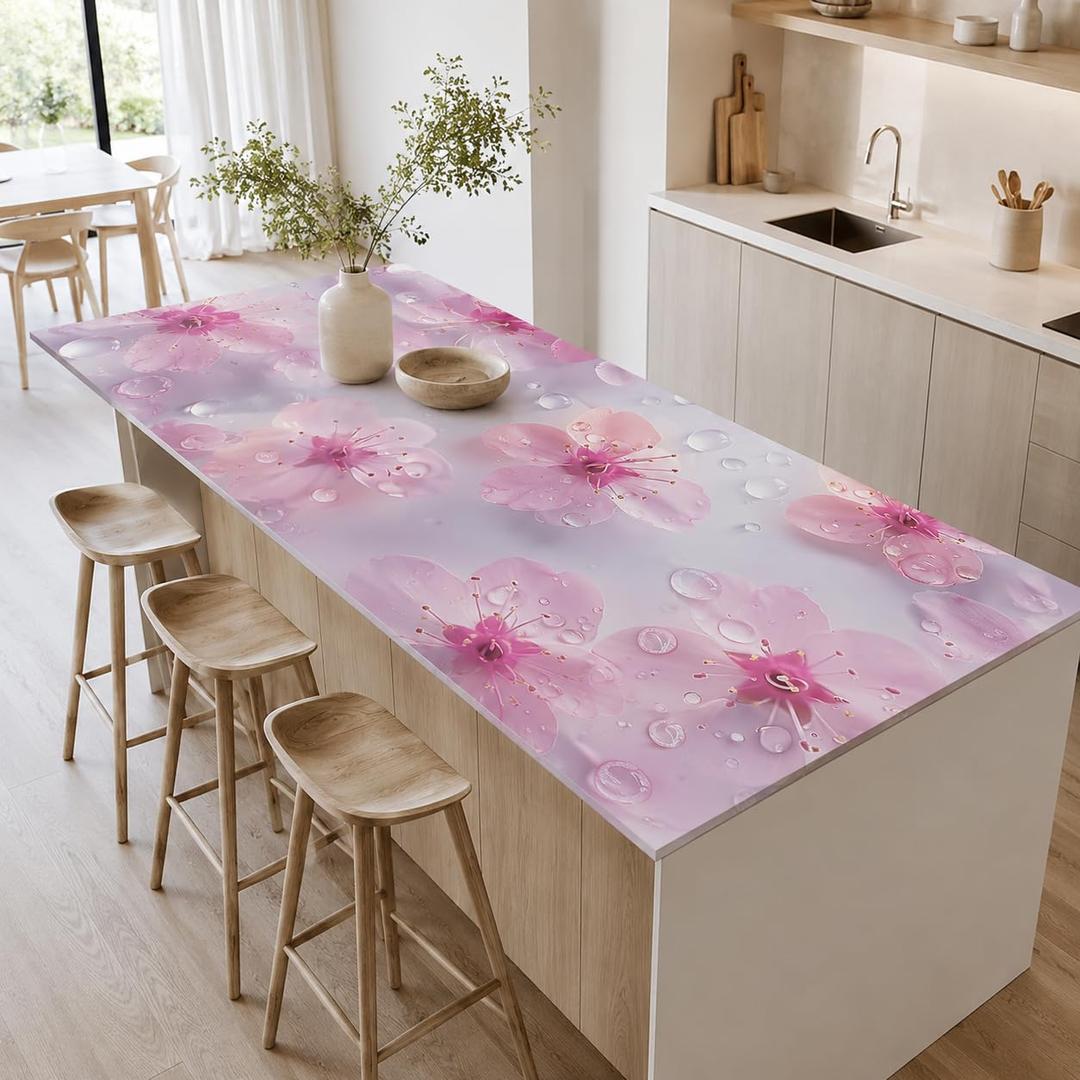 Pink Pistil Wallpaper Peel and Stick Self Adhesive Contact Paper Waterproof Vinyl Wrap Cover Furniture Sticker for Kitchen Countertops Cabinets Table Desk 39.37 x 23.62 in