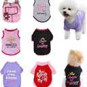 6 Pack Dog Clothes for Small Dogs Girl, Soft and Breathable Puppy Kitten Dog Shirts with Letters for Pet Dogs Cats, Summer Dog T-Shirts Apparel Sleeveless Vests for Chihuahua Yorkies (S) (For girl)