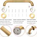 Shower Grab Bar, 2 Pack 24 Inch Gold Bathroom Grab Bar, 1.25" Diameter 304 Stainless Steel Anti-Slip Grab Bars for Bathtubs and Showers, Handicap Shower Grab Bar for Seniors Elderly