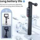 Remote Control Selfie Stick Rechargeable Waterproof 100CM Stretchable Compatible with Insta360/Gopro Action Camera and iOS Android Smartphone (Three-Prong)