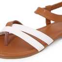 zeetoo Women Sandals Summer Comfortable Sandals Flat Casual Strappy Sandals Beach Walking Thong Sandals for Women Dressy