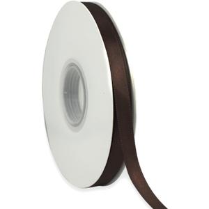 Brown Ribbon 3/8 Inch x 50 Yards Satin Ribbon Continuous, Single Face, for Crafts, Gift Wrapping, Floral Bouquet, Weddings, and Decorations, with Spool