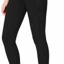 HOFISH Girls' Athletic Leggings with Pockets, Kids Dance Running Yoga Pants, Workout Active Dance Tights for Girls 2X