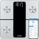 Vitafit Smart Bathroom Scale Body Weight, High Accuracy Assured by Weight Scale Professional Factory Since 2001, App Sync 13 Body Composition Including BMI, Body Fat and Muscle, 400lb, LED, Silver
