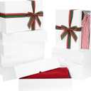 UnicoPak 12 Pack White Gift Boxes with Lids - 6 Medium Shirt Boxes (14.25"9.5"2") + 6 Extra Large Robe Boxes (17"11"4") - Assorted Sizes for Christmas, Birthday, Wedding