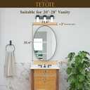 TETOTE Black Oval Bathroom Mirror, 24 x 36 Matte Black Framed Wall Mounted Mirror for Vanity, Modern Decorative Shatterproof Oval Wall Mirrors for Entryway, Living Room, Bedroom