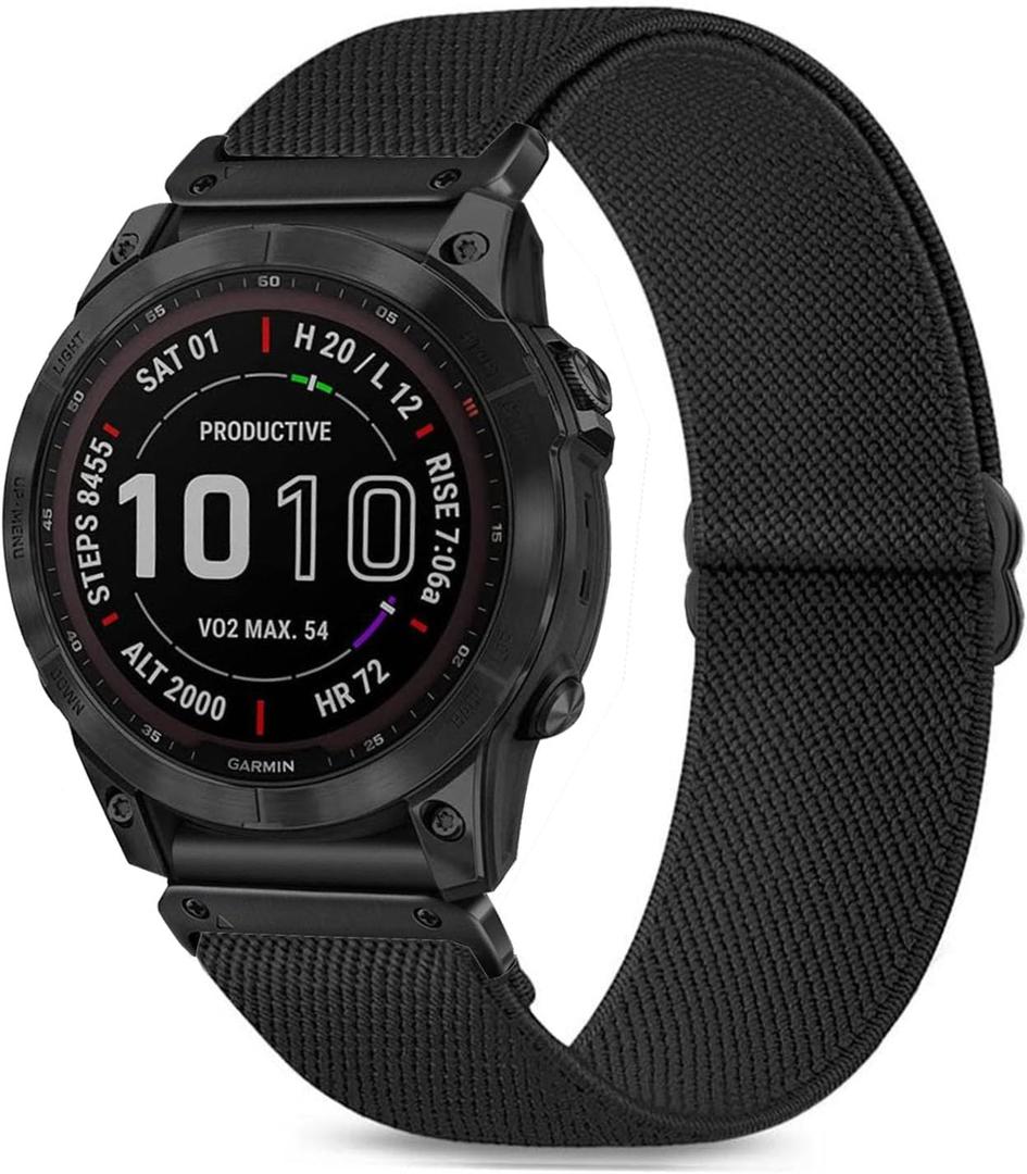 Stretchy Watch Bands Compatible with Garmin Fenix 8 43mm/Fenix 7S / Fenix 6S / Fenix 5S / epix Pro 42mm, Quick Fit 20mm Nylon Elastic Fabric Strap for Garmin Approach S70 42mm