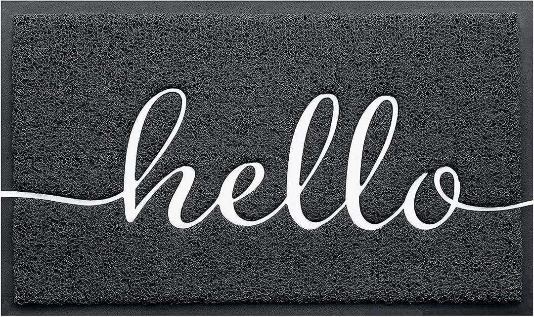 BeneathYourFeet Door Mat (32"x20", Black), Welcome Mat Low Profile Front Doormat Indoor Outdoor Door Non Slip Rugs for Entryway, Patio, High Traffic Areas (1'8" x 2'8" (Rectangular))