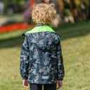 Waterproof Hooded Jacket for Boys Girls,Kids Raincoats Outdoor Windbreaker Dinosaur Rain Jacket 12-14Y