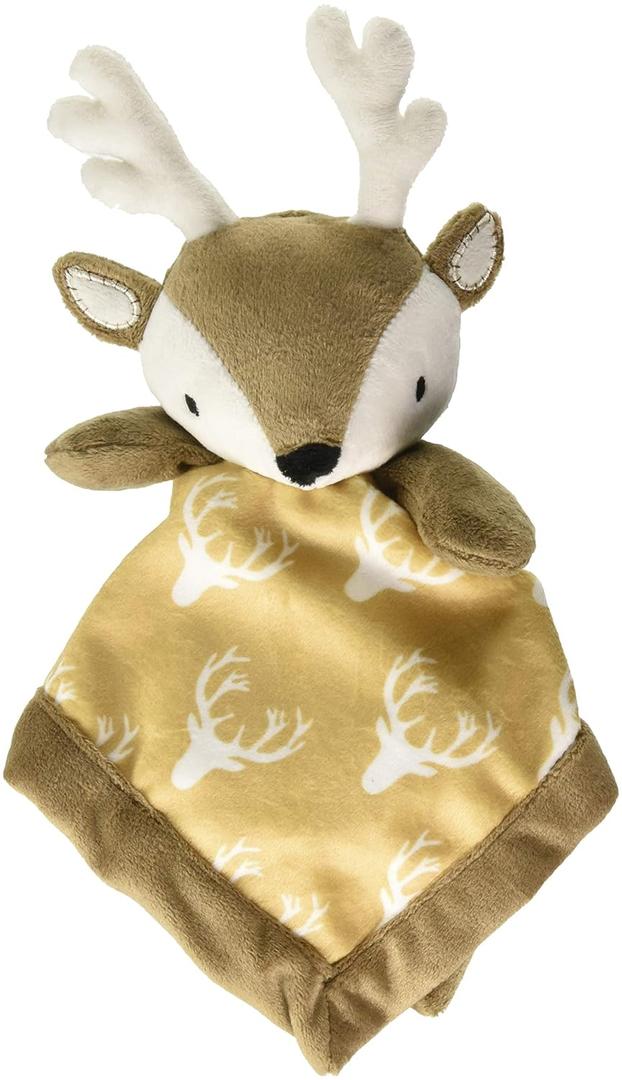 Levtex Home - Baby Deer Security Blanket - Soft and Cuddly Lovey - Plush - Tan, Taupe, Brown - Nursery Gift (Cream)