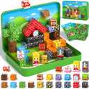 Axirata 60PCS Mini Magnetic Blocks Travel Set for Kids, Mini Magnetic Tiles Building Cubes with Portable Iron Box, STEM Learning Sensory Toy for Toddler Boys Girls Age 3-5 4-8 8-12+