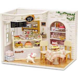 Kisoy Romantic and Cute Dollhouse Miniature DIY House Kit Creative Room Perfect DIY Gift for Friends,Lovers and Families (Cake Diary)
