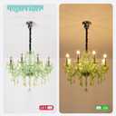 Crystal Candle Chandeliers Modern Crystal Pendant Light Green 8-Light