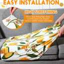 SmoothNovelty 8 Pcs Lemon Printed Couch Cover Stretch Floral Sofa Cushion Bohemian Printed Washable Cushion Covers with Elastic for Furniture Chair Bottom