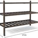 Dranixly Shoe Rack, 3-Tier Bamboo Stackable Shelf Storage Organizer, Stand for Closet, Entryway, Hallway, Bathroom and Living RoomMocha
