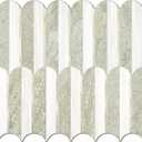 Vamos Tile Peel and Stick Backsplash Seamless Tile,Stick on Backsplash for Kitchen and Bathroom,Light Cream Green Slate and Dolomite White PVC Self Adhesive Mosaic Tiles (10 Sheets)