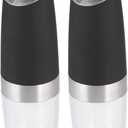 Electric Pepper Grinder,Rechargeable Spice Mills with LED Light with Adjustable Coarseness One Handed Push Button Peppercorn Grinders and Sea Salt Mills Housewarming Gift -Black