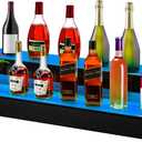 VEVOR LED Lighted Liquor Bottle Display Shelf, 2-Step 40-inch LED Bar Shelves for Liquor, Illuminated Home Bar Shelf with RF Remote & App Control 7 Static Colors 1-4 H Timing, Acrylic Lighted Shelf for 20 Bottles