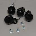 2 Inch Swivel Ball Caster Wheels for Furniture - Gloss Black Hooded Stem Casters with 5/16 Grip Neck Stem - 300 lbs. Total Capacity - Sockets Included - Set of 4 - Service Caster Brand
