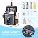 Hanging Shower Caddy Portable, Travel Toiletry Bag for Men & Women, Large Capacity with Hook,Dorm Room Essentials With Waterproof Phone Compartment, for Bathroom, Picnic, Gym, Travel(Black)
