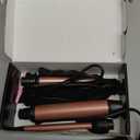 3 in 1 Curling Wand Set - SIQUER Hair Waver Curling Iron for Women with 3 Interchangable Ceramic Beach Waves Wands 1/2 Inch to 1 1/4 Inch Fast Heating Up Hair Curler with Box (Rose, Black)