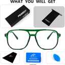 FEISEDY Blue Light Reading Glasses for Woman Men, Fashion Square Pilot Computer Glasses, Anti Eyestrain Glare Readers B0318