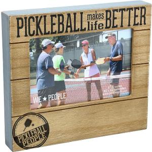 Pavilion - 4" x 6" Photo Pickleball Makes Life Better Horizontal 6.75" x 7.45" MDF Self-Standing Picture Frame