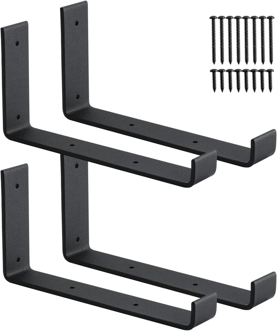 4 Pack 9in Black Shelves Support