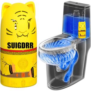 Automatic Bathroom Toilet Bowl Cleaner Bottle Gel,Removes Stains & Limescale, Fresh Scent, Fast-Acting, No Scrubbing,Lasts for 90 Slow-Dissolving Design (1, Yellow)