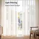 Linen Blended Sheer Curtains & Drapes - 63 Inches 2 Panels Set | Light Filtering & Semi-Sheer Privacy Protection, Grommet Top, Fits Living Room and Bedroom, 54 Inches Wide, Natural Linen