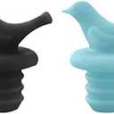 OGGI Little Bird Silicone Wine Stoppers, 2 Pcs Decorative Set, Reusable & Cute for Wine & Beer Bottles DIY Craft (Black, Blue) And Birthday Candy