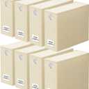 SpaceAid 8 Pack Bed Sheet Organizers and Storage, Foldable Sheet Organizer for Linen Closet, Sheets Set Folder Keeper with Window XL (Queen & King Size) Bedding Container (Beige, 8 Pack)