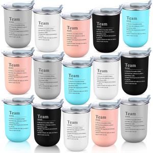 15 Pcs Team Gifts Bulk Teacher Appreciation Gifts Thank You Coffee Mugs for Employee Coworkers Nurse Staff Double Walled Stainless Steel Tumbler Inspirational Cups (Cohesion,Neutral)