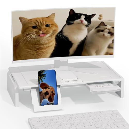 Heymaster Ergonomic Monitor Stand Riser, Laptop Stand Foldable Muti-Angle Adjustable Portable Foldable Stand with Heat-Vent Compatible with MacBook, Air, Pro, Surface Laptop (9-17 inches) (White)