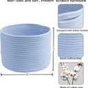 XUANGUO Woven Cotton Storage Baskets - 3-Pack Round Bins (10x10x7'') for Shelves, Closets & Bookcases | Durable Rope Organizers for Nursery, Baby, Toys, Easter & More (blue)