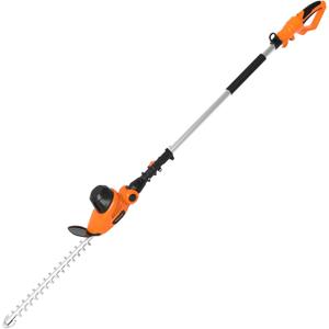 GARCARE Corded Pole Hedge Trimmer 4.8A Electric Bush Trimmer with 18" Blade | Dual-Action Blades, 6-Position Adjustable Head, Long Reach Hedge Cutter for Tall Hedges, Shrubs