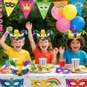 24pcs Carnival Masquerade Crown Craft Kits Carnival Paper DIY Hat Make Your Own Comedy Tragedy Face Crown Party Accessory for Masquerade Parties, Classroom Activities Crafts DIY Art Party supplies