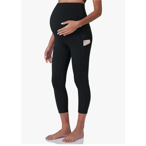 POSHDIVAH Women's Maternity Workout Leggings Over The Belly Pregnancy Yoga Pants with Pockets Soft Activewear Work Pants,XL